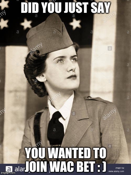 DID YOU JUST SAY; YOU WANTED TO JOIN WAC BET : ) | image tagged in history | made w/ Imgflip meme maker