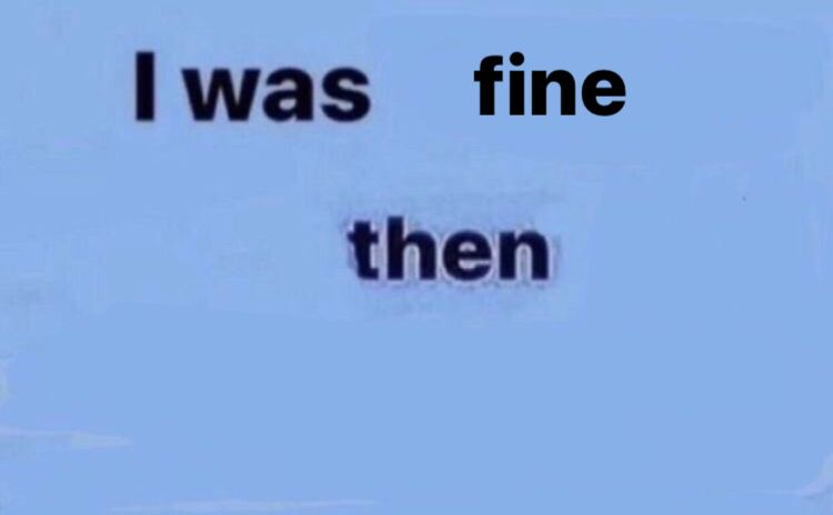 i was fine then Blank Meme Template