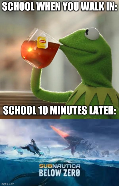 School tempatures | SCHOOL WHEN YOU WALK IN:; SCHOOL 10 MINUTES LATER: | image tagged in memes,but that's none of my business | made w/ Imgflip meme maker