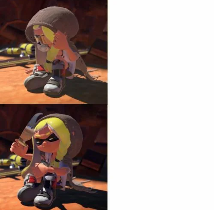 Drake format but Inkling Girl Blank Meme Template