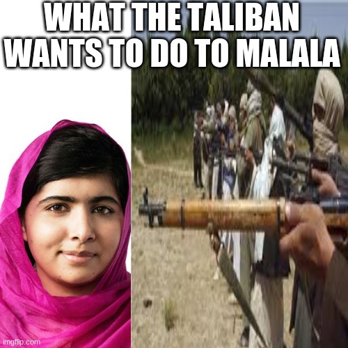 malala getting shot | WHAT THE TALIBAN WANTS TO DO TO MALALA | image tagged in kamala harris | made w/ Imgflip meme maker