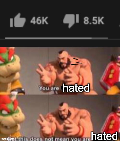 i think the smash community has mixed opinions on this | hated; hated | image tagged in you are bad guy,super smash bros,xeno blade chronicles | made w/ Imgflip meme maker