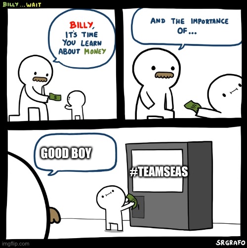 Billy no | GOOD BOY; #TEAMSEAS | image tagged in billy no | made w/ Imgflip meme maker