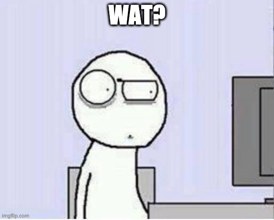 Shocked guy | WAT? | image tagged in shocked guy | made w/ Imgflip meme maker