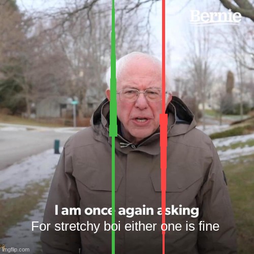LONG STRETCHY BOI | For stretchy boi either one is fine | image tagged in memes,bernie i am once again asking for your support | made w/ Imgflip meme maker