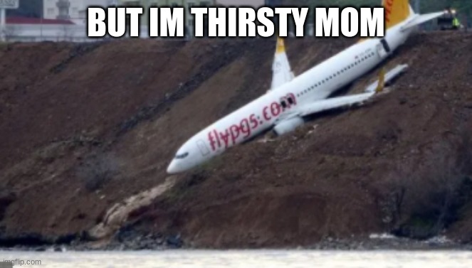 thirsty plane | BUT IM THIRSTY MOM | image tagged in thirsty | made w/ Imgflip meme maker