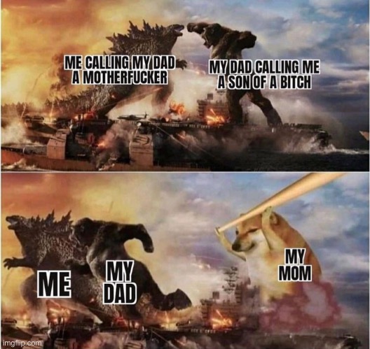 Godzilla Vs Kong Vs Doge | image tagged in doge,mother,so true memes | made w/ Imgflip meme maker