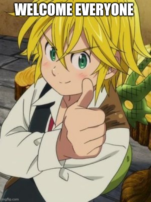 Welcome to the stream | WELCOME EVERYONE | image tagged in meliodas thumbs up | made w/ Imgflip meme maker