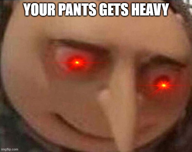 gru meme | YOUR PANTS GETS HEAVY | image tagged in gru meme | made w/ Imgflip meme maker