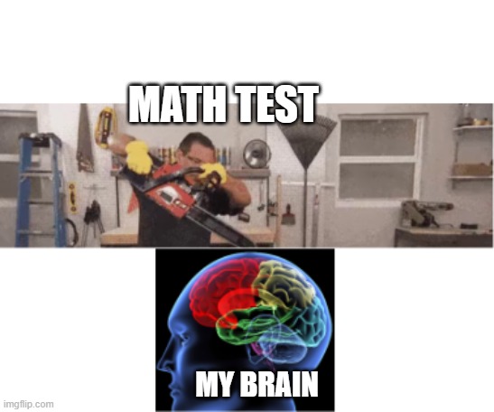 Math Tests Be Like: | MATH TEST; MY BRAIN | image tagged in vote,math,meme | made w/ Imgflip meme maker