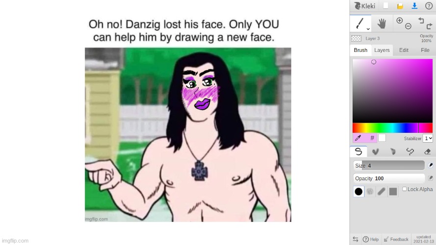 Save this image, draw his face and comment it Let's help Danzig get his  face back - Imgflip