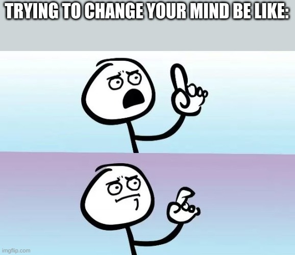 Speechless Stickman | TRYING TO CHANGE YOUR MIND BE LIKE: | image tagged in speechless stickman | made w/ Imgflip meme maker