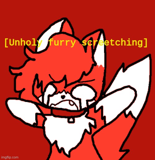 unholy furry screetching | image tagged in unholy furry screetching | made w/ Imgflip meme maker