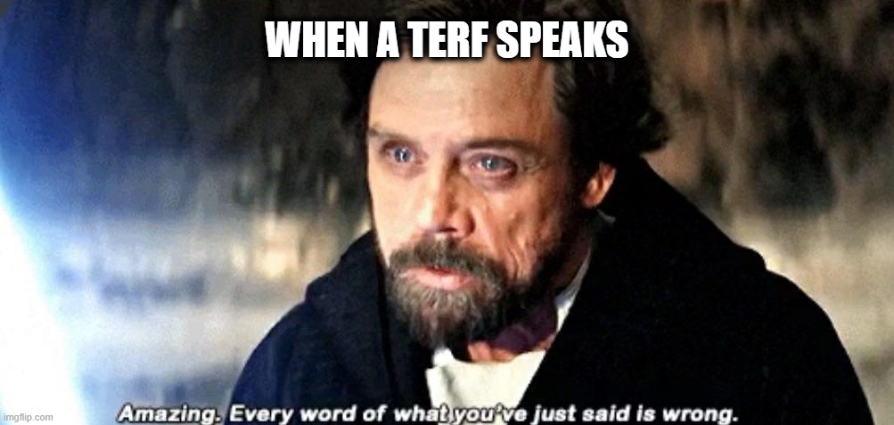 Too much TERF discourse on my country during the last months | WHEN A TERF SPEAKS | image tagged in amazing every word of what you just said is wrong,lgbtq | made w/ Imgflip meme maker