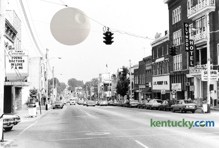 death star over richmond | image tagged in death star | made w/ Imgflip meme maker