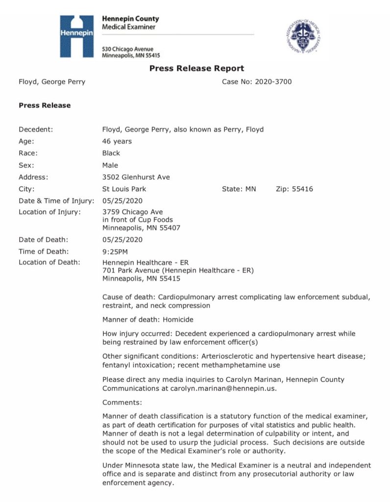 George Floyd Autopsy Report Blank Meme Template