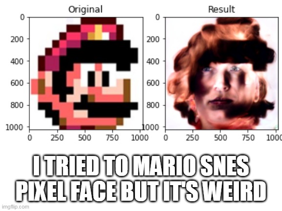 I TRIED TO MARIO SNES PIXEL FACE BUT IT'S WEIRD | made w/ Imgflip meme maker