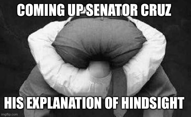 Head up ass  |  COMING UP SENATOR CRUZ; HIS EXPLANATION OF HINDSIGHT | image tagged in head up ass | made w/ Imgflip meme maker
