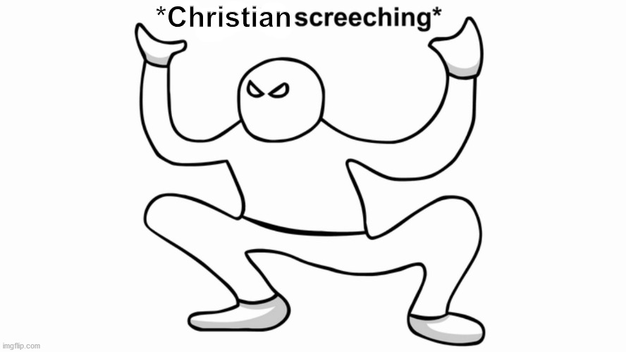 Christian screeching (link in comments) | *Christian | image tagged in autistic screeching,christian screeching | made w/ Imgflip meme maker