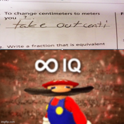 ∞IQ | image tagged in mario | made w/ Imgflip meme maker