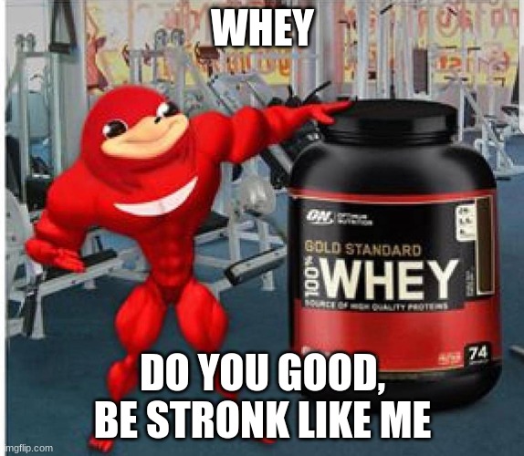 Whey | WHEY; DO YOU GOOD, BE STRONK LIKE ME | image tagged in memes | made w/ Imgflip meme maker