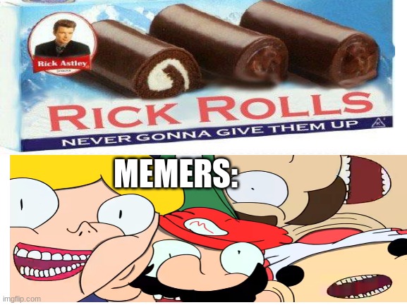 Food | MEMERS: | image tagged in mario,funny,rickroll,candy,interesting | made w/ Imgflip meme maker