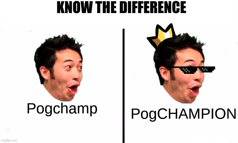 Know the Difference Psychic and Side Kick | KNOW THE DIFFERENCE; Pogchamp; PogCHAMPION | image tagged in know the difference psychic and side kick | made w/ Imgflip meme maker