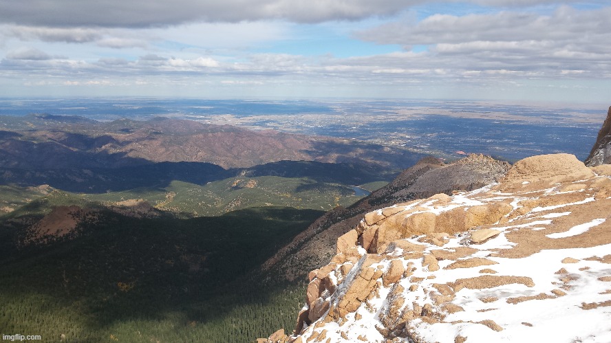 View from the top of Pike's Peak, circa 2014 | made w/ Imgflip meme maker