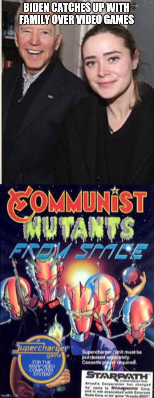 Politics and stuff | BIDEN CATCHES UP WITH FAMILY OVER VIDEO GAMES | image tagged in funny memes | made w/ Imgflip meme maker