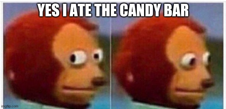 I didnt see anything | YES I ATE THE CANDY BAR | image tagged in i didnt see anything | made w/ Imgflip meme maker