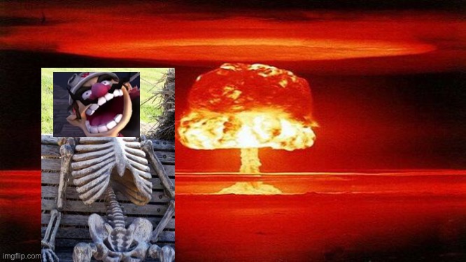 Wario accidentally walks in a nuclear warhead testing zone.mp3 | image tagged in atomic bomb | made w/ Imgflip meme maker