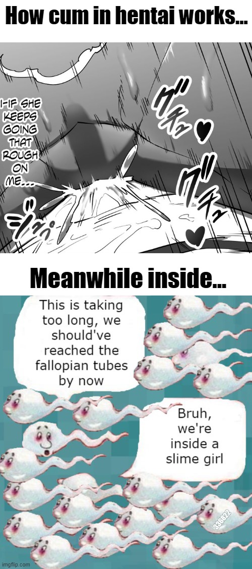 Talking about declining birth rates | How cum in hentai works... Meanwhile inside... 336822 | image tagged in bruh moment | made w/ Imgflip meme maker