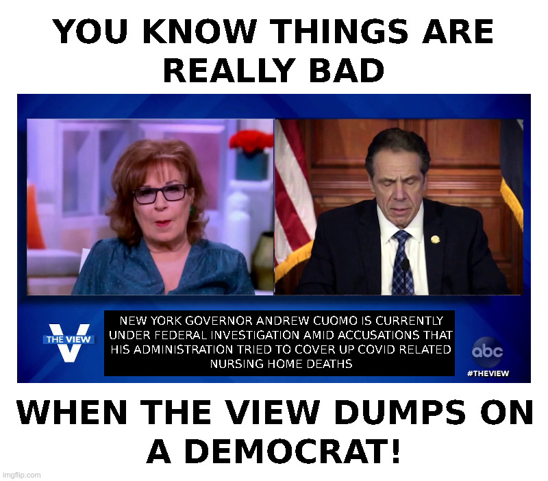 You Know Things Are Really Bad When The View... | image tagged in andrew cuomo,joy behar,covid-19,nursing,home,deaths | made w/ Imgflip meme maker