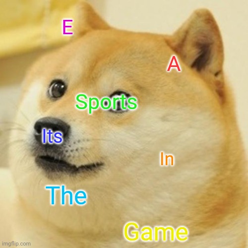 Idk | E; A; Sports; Its; In; The; Game | image tagged in memes,doge | made w/ Imgflip meme maker