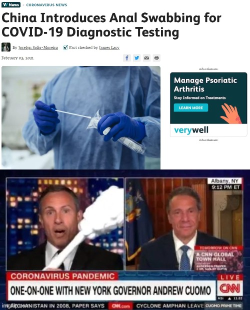 Big Swab | image tagged in cuomo,coronavirus,testing,china | made w/ Imgflip meme maker