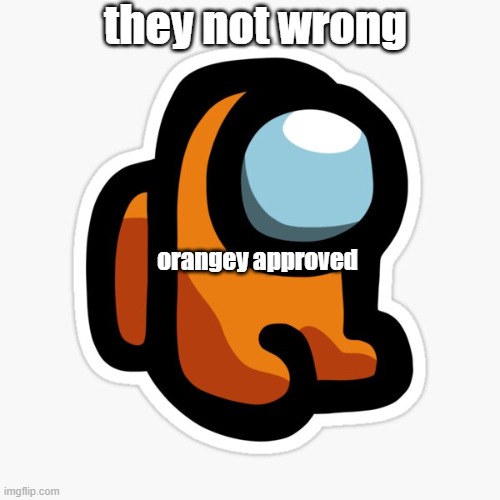 orangey | orangey approved they not wrong | image tagged in orangey | made w/ Imgflip meme maker
