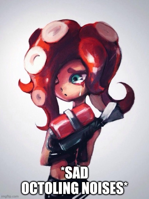 Crying Octoling | *SAD OCTOLING NOISES* | image tagged in crying octoling | made w/ Imgflip meme maker