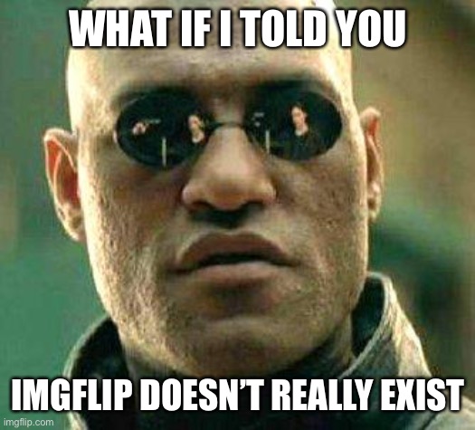 What if i told you | WHAT IF I TOLD YOU IMGFLIP DOESN’T REALLY EXIST | image tagged in what if i told you | made w/ Imgflip meme maker