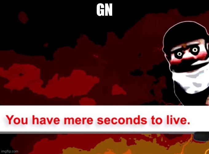 You have mere seconds to live | GN | image tagged in you have mere seconds to live | made w/ Imgflip meme maker