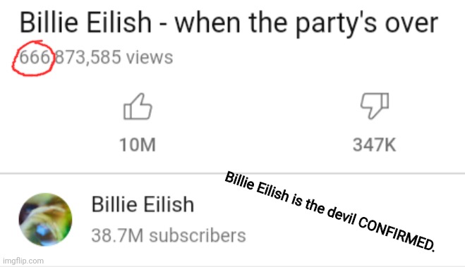 Billie Eilish is the devil CONFIRMED. | made w/ Imgflip meme maker