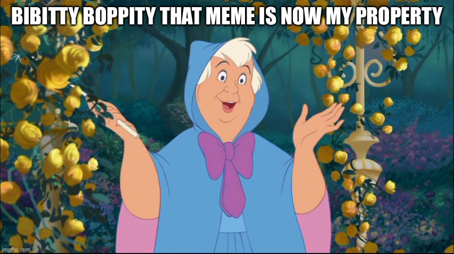 Something for you guys to use in the future | BIBITTY BOPPITY THAT MEME IS NOW MY PROPERTY | image tagged in cinderella fairy godmother | made w/ Imgflip meme maker