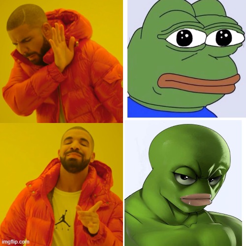Pepe revival | image tagged in memes,drake hotline bling | made w/ Imgflip meme maker