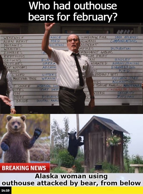 Who had outhouse bears for february? | image tagged in outhouse | made w/ Imgflip meme maker