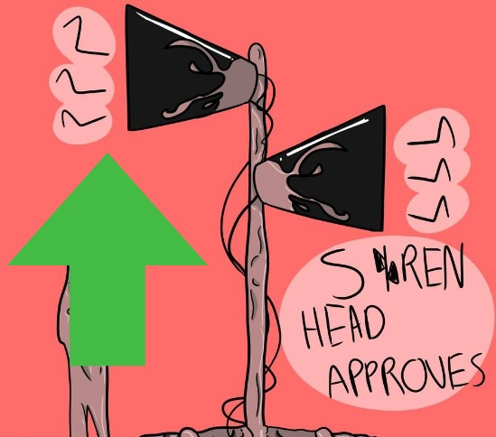 High Quality Siren Head Approves upvote Blank Meme Template