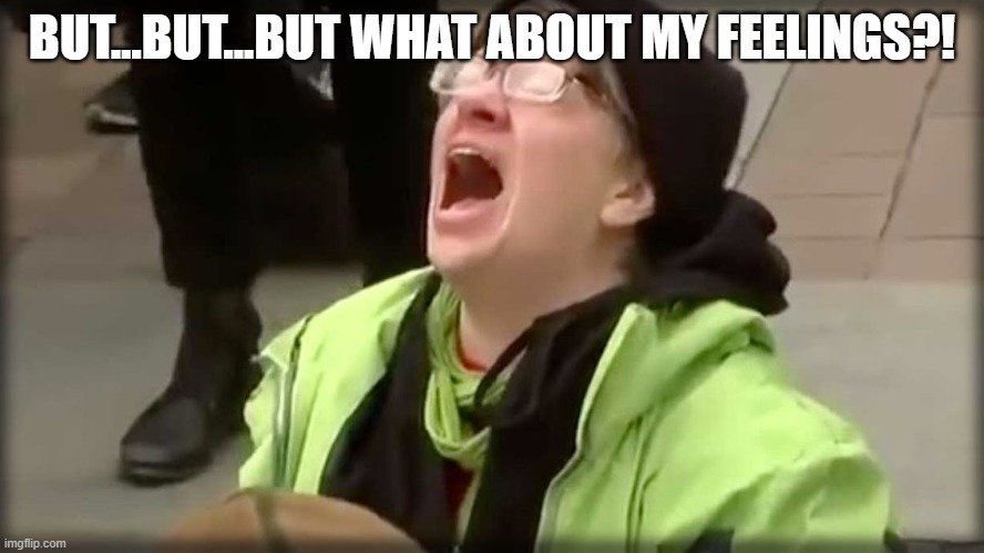 Trump SJW No | BUT...BUT...BUT WHAT ABOUT MY FEELINGS?! | image tagged in trump sjw no | made w/ Imgflip meme maker