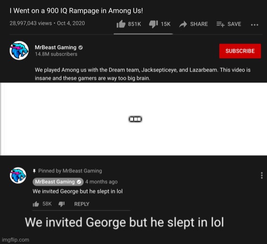 ‘George slept in’ | ... | image tagged in white background,georgenotfound,dream team | made w/ Imgflip meme maker