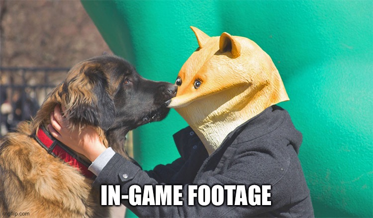 Doge being bitten | IN-GAME FOOTAGE | image tagged in doge being bitten | made w/ Imgflip meme maker