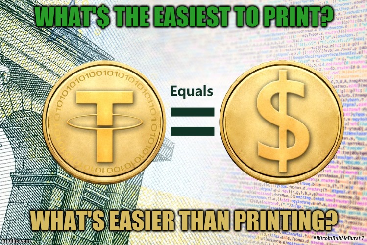What's not to love about making easy offshore money for 100X leverage to pump BITCOIN to Heaven? #NotCounterfeiting ;) #XRPBTC | WHAT'$ THE EASIEST TO PRINT? WHAT'S EASIER THAN PRINTING? #BitcoinBubbleBurst ? | image tagged in tether,federal reserve,make money,bitcoin,cryptocurrency,nuclear bomb | made w/ Imgflip meme maker