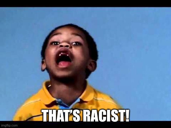 That's racist 2 | THAT’S RACIST! | image tagged in that's racist 2 | made w/ Imgflip meme maker