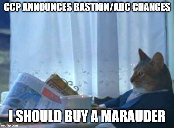 I Should Buy A Boat Cat Meme | CCP ANNOUNCES BASTION/ADC CHANGES; I SHOULD BUY A MARAUDER | image tagged in memes,i should buy a boat cat,evememes | made w/ Imgflip meme maker